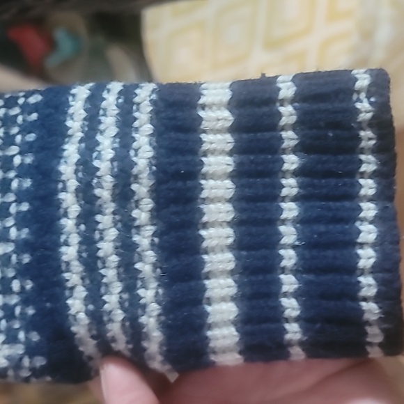 Madewell 100% merino wool blue off white button front cardigan size M ski winter - Picture 4 of 15